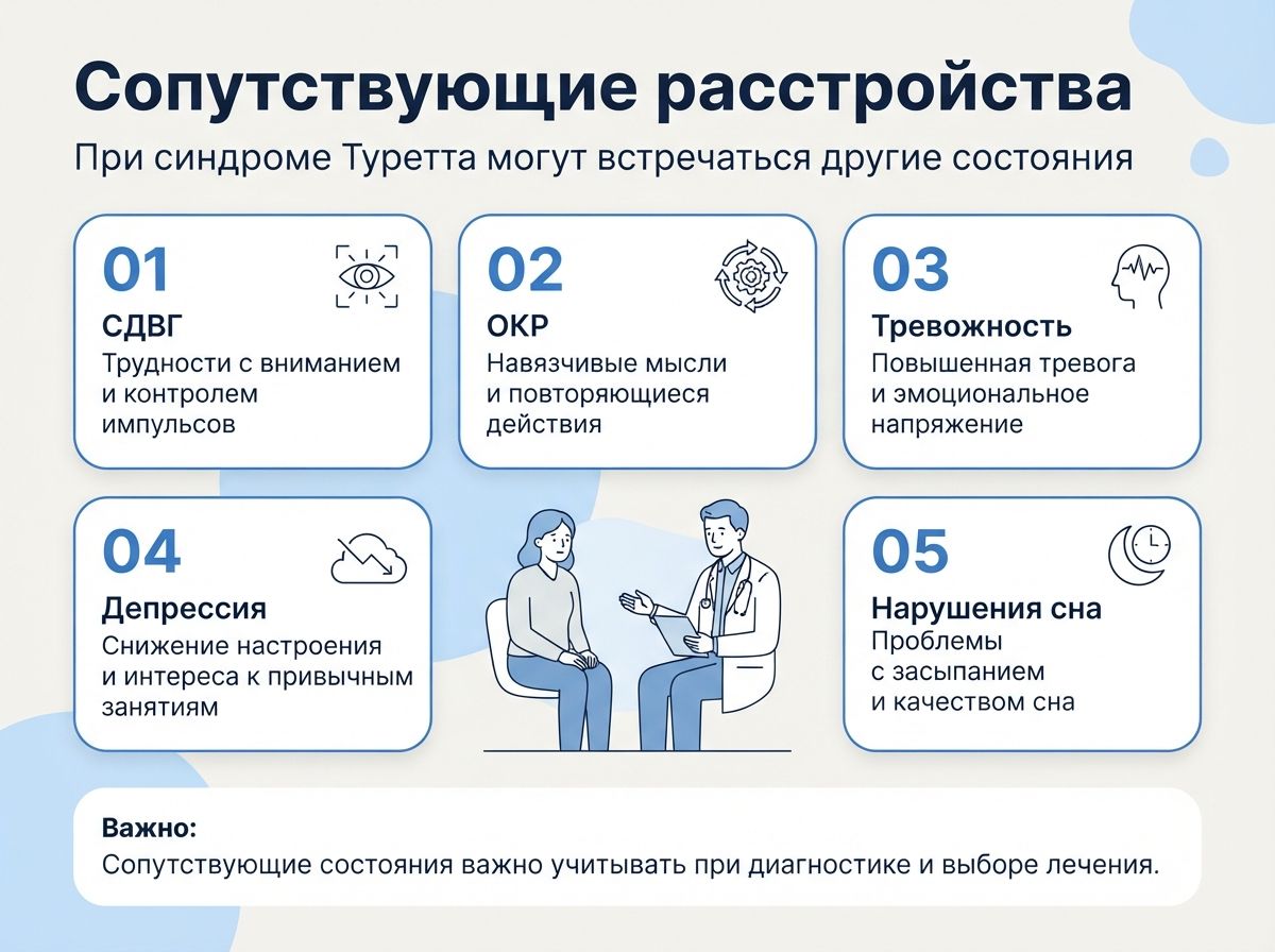Лечение синдрома Туретта в Железнодорожном инфографика